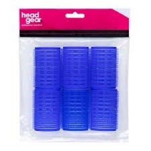 Head Gear Velcro Rollers Blue 40mm pk6